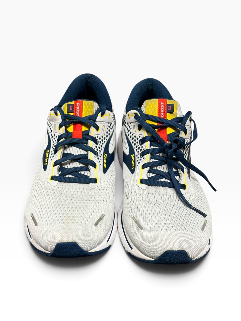 Title: Brooks Ghost 14 Gray Navy Yellow White Mens Size 13